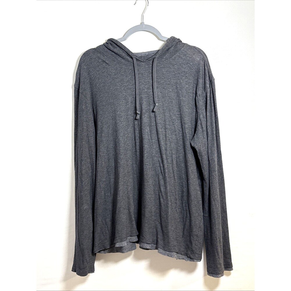 Vince Charcoal Gray Pullover Pima Cotton Hoodie Sweatshirt XL Made in Peru